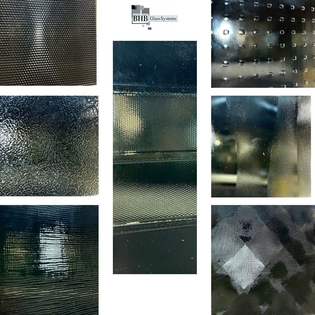 A selection of textured glass patterns
