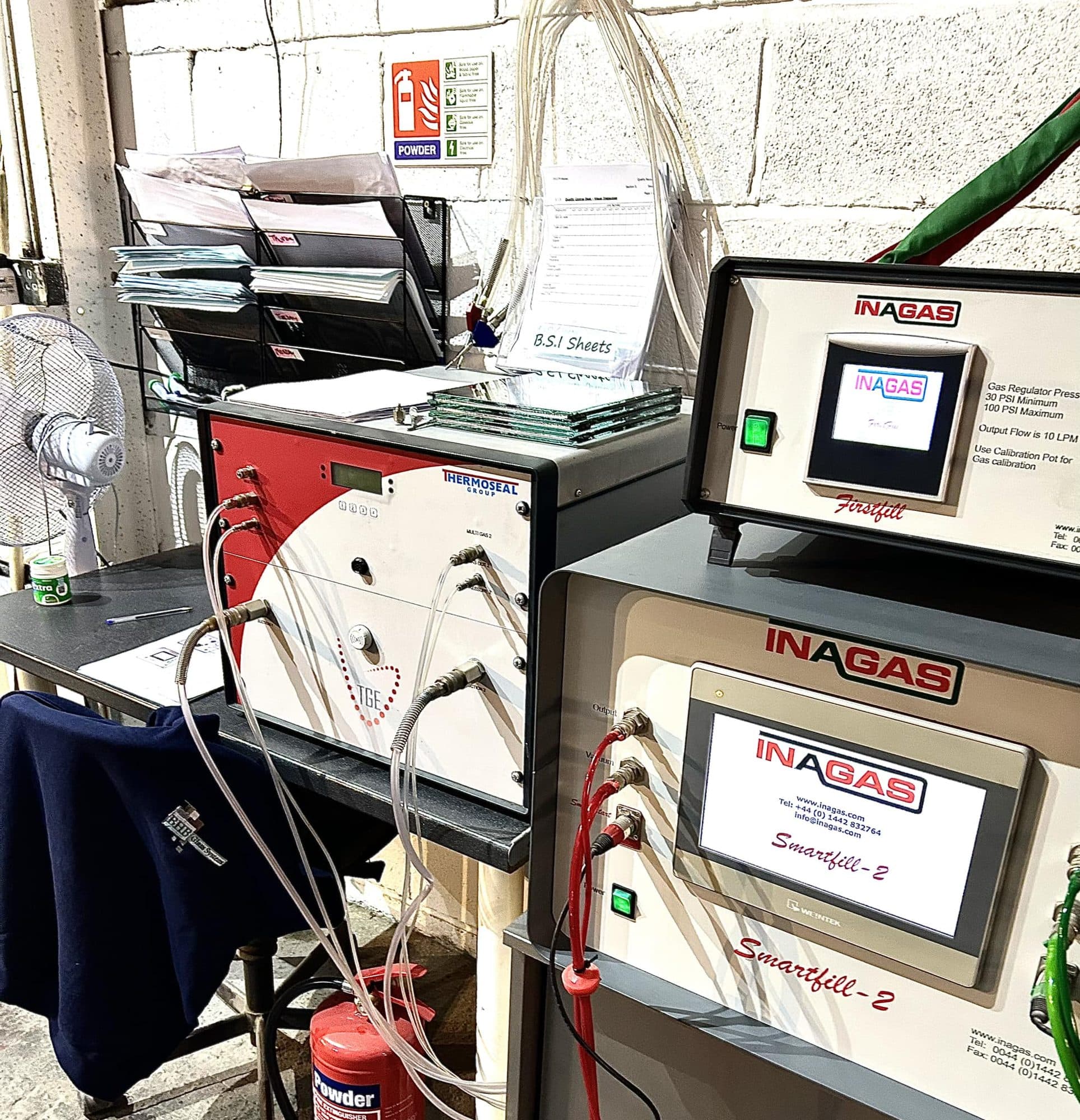 The gas filling machine in the BHB factory
